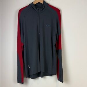 Icebreaker Gray and Red Bodyfit 260 Top Size Men's XXL